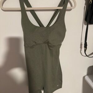 HALARA Olive Green Crossback Romper
